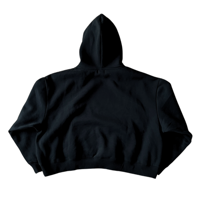 BLACK CROPPED HOODIE