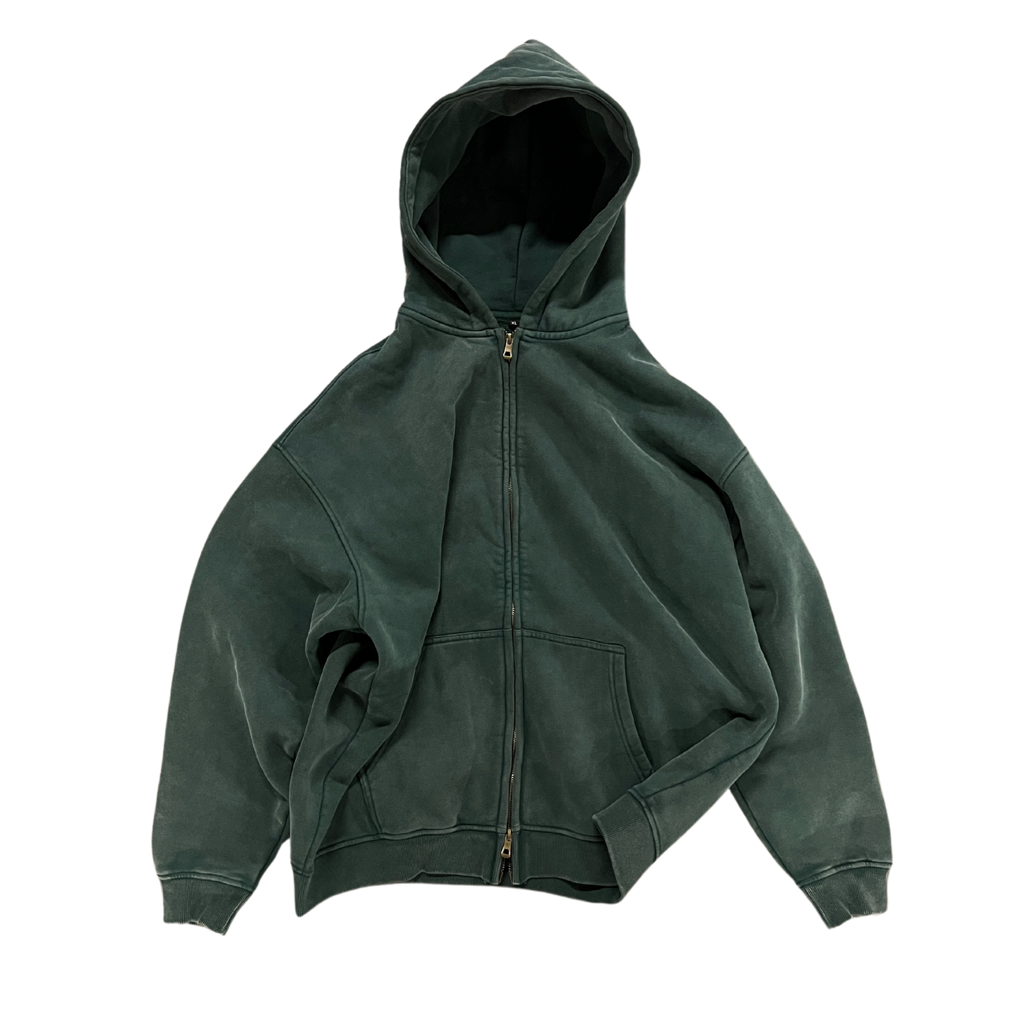 DARK GREEN CLEAN ZIPPER HOODIE