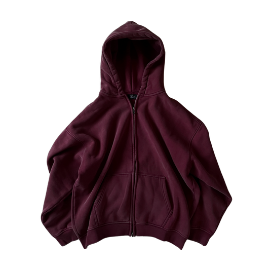 RED CLEAN ZIPPER HOODIE